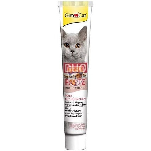 خمیر مالت گربه جیم کت، دو کاره (دو قلو)، Duo paste، طعم های مرغ + پنیر، ۵۰ گرمی