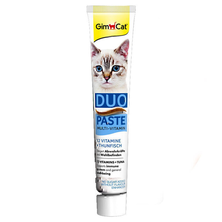 خمیر مالت گربه جیم کت، دو کاره (دو قلو)، Duo paste، طعم های مرغ + پنیر، ۵۰ گرمی