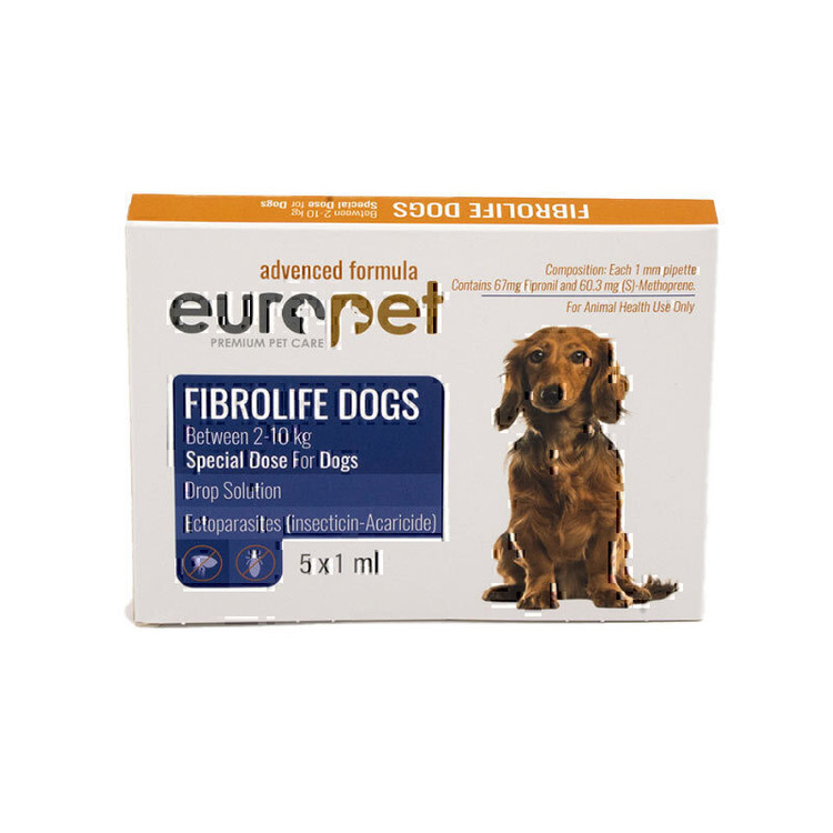 قطره ضد انگل سگ یوروپت Europet Fibrolife Drop بسته 5 عددی